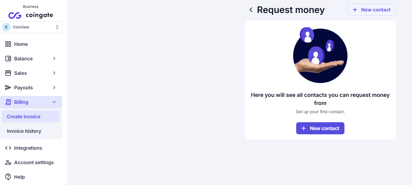Send Bitcoin Payment Request with CoinGate Crypto Invoice Services
