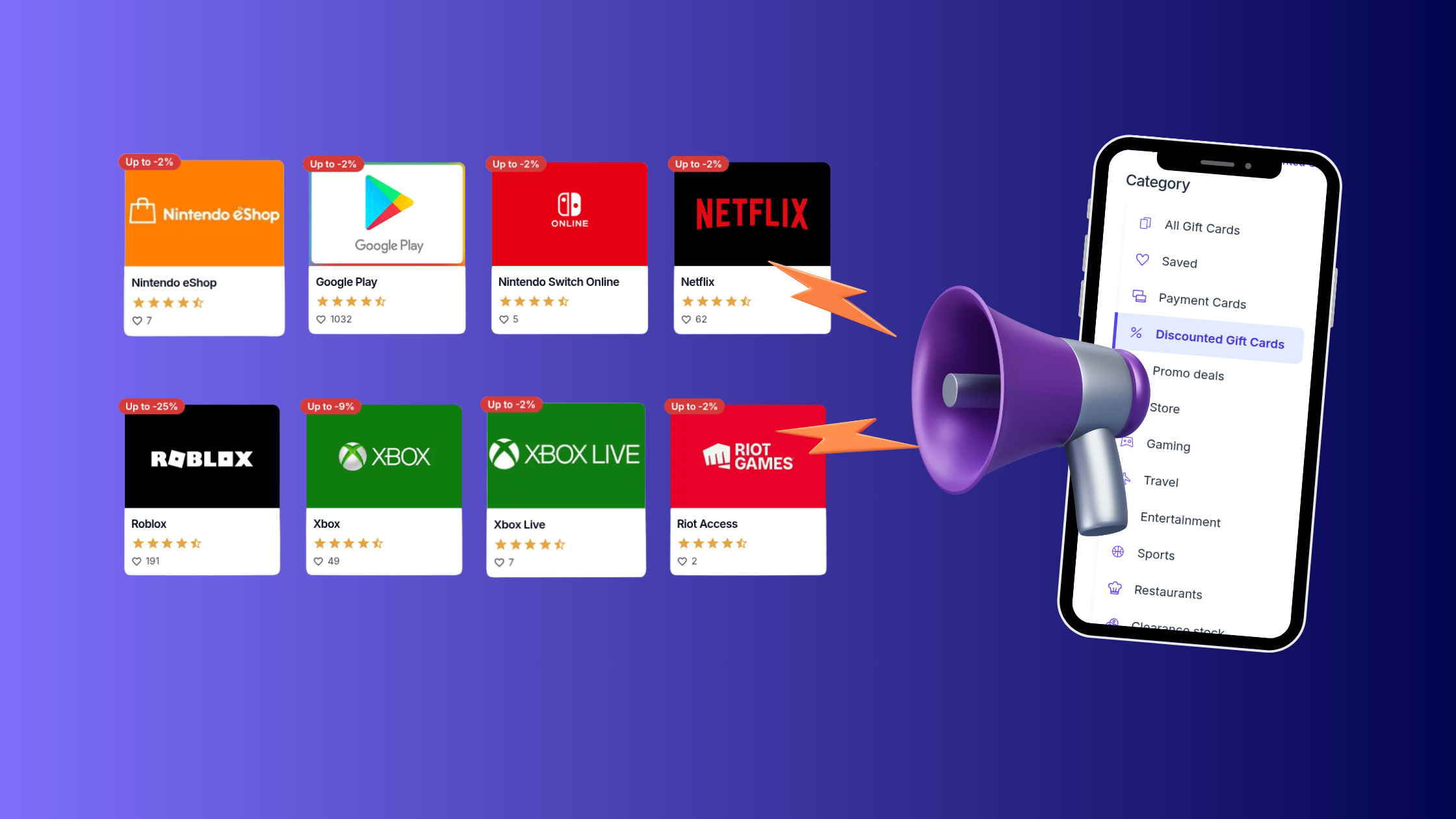 📢 Discover Savings with Discounted Gift Cards