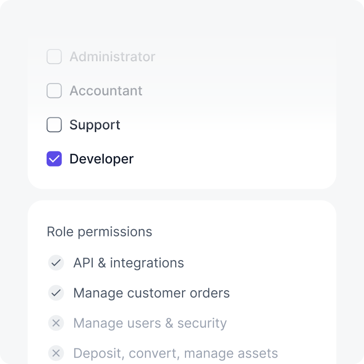 Roles and permissions