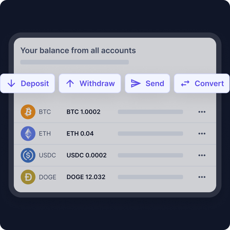 Manage all your crypto assets in one place