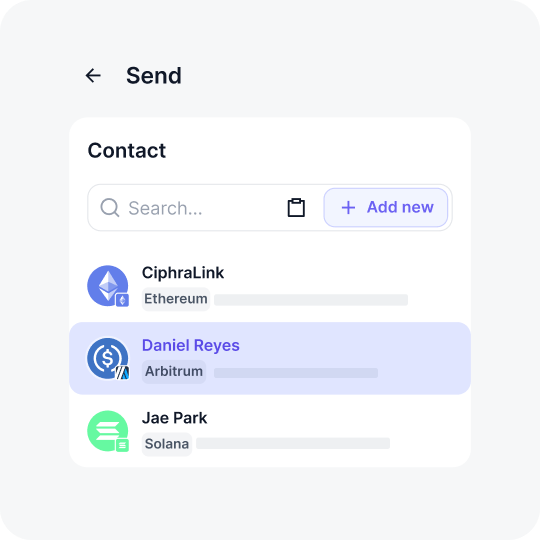 add crypto recipient