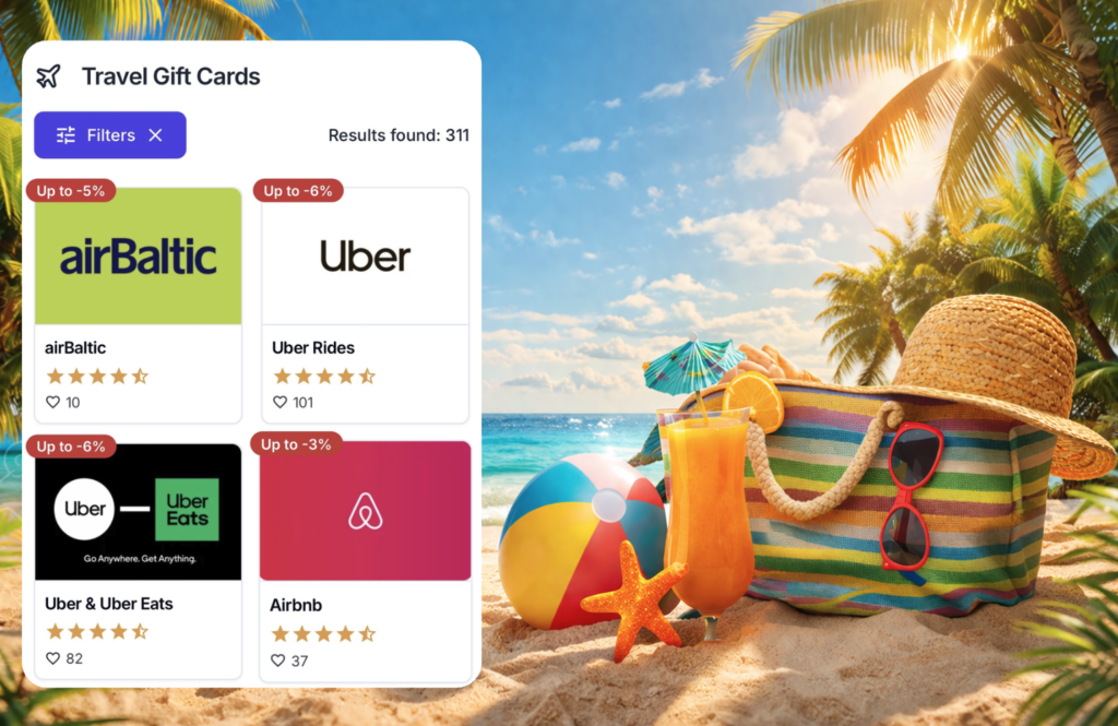 summer holiday with top gift cards