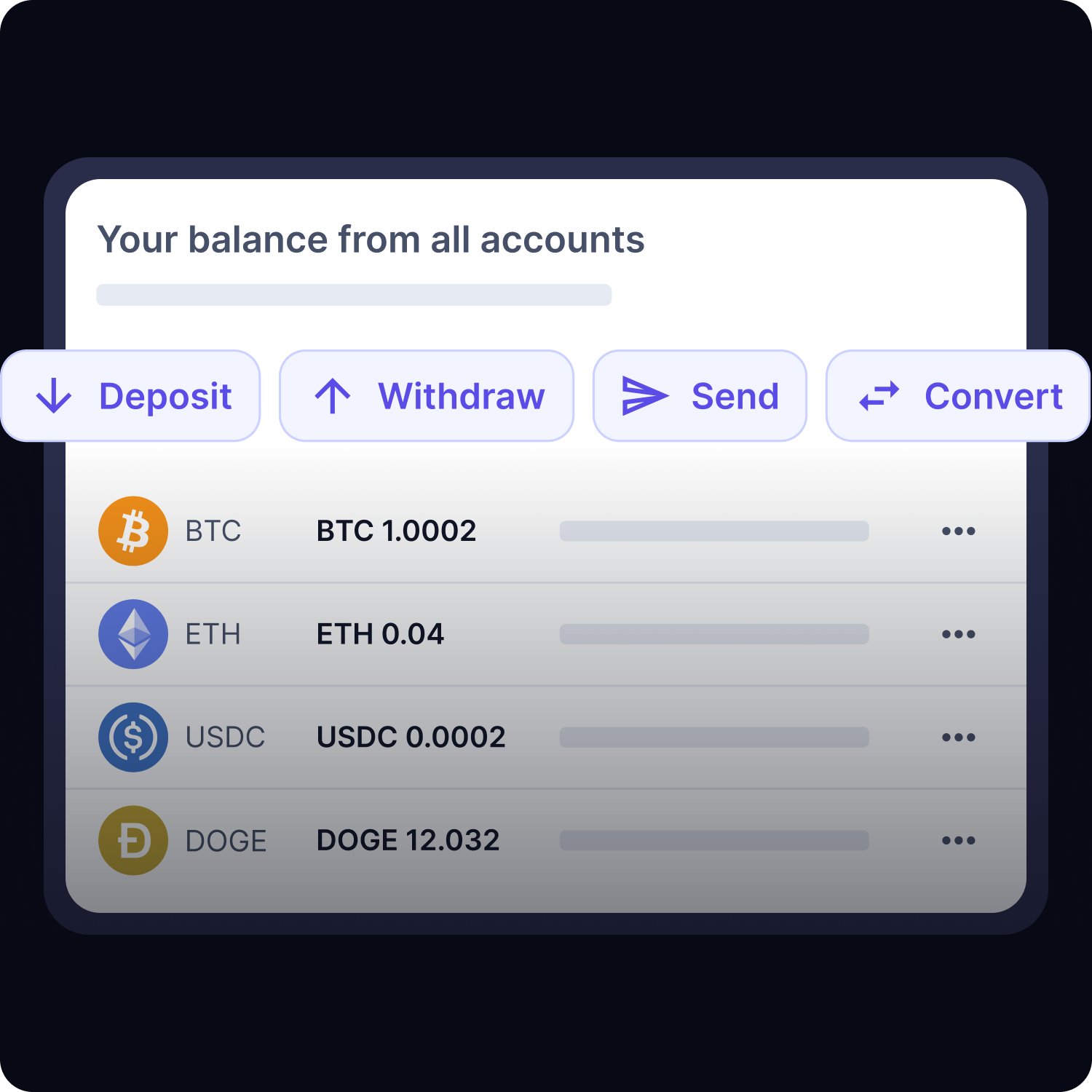 Manage all your crypto assets in one place