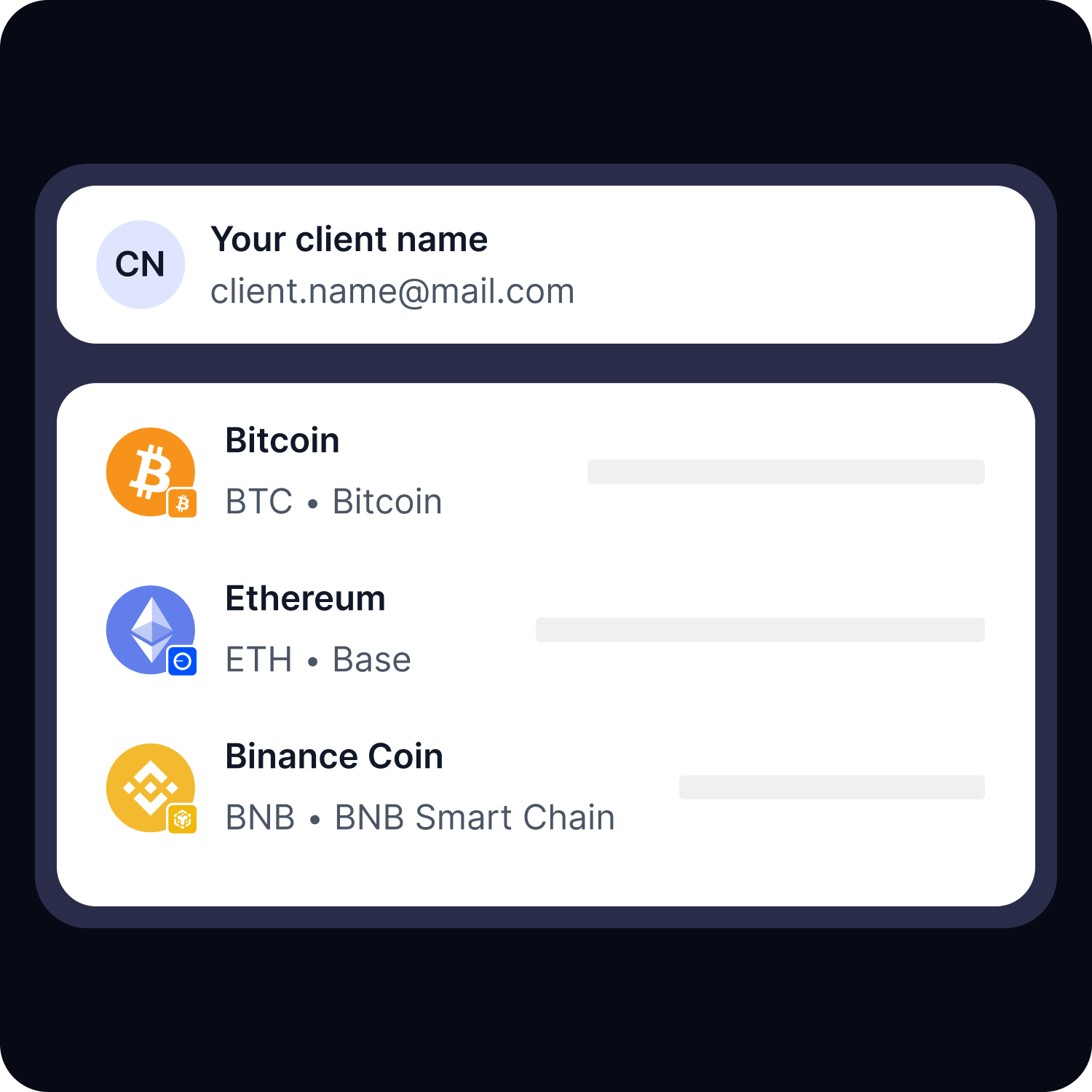 Dedicated payment channels for your clients