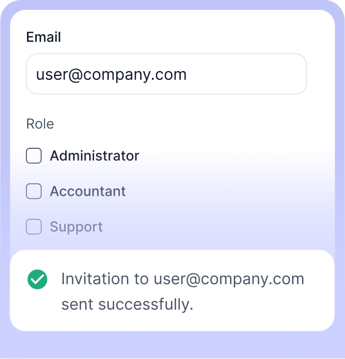 User invitations