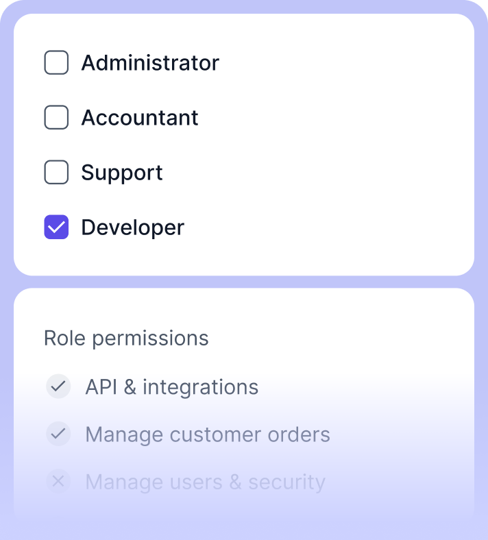 Roles and permissions