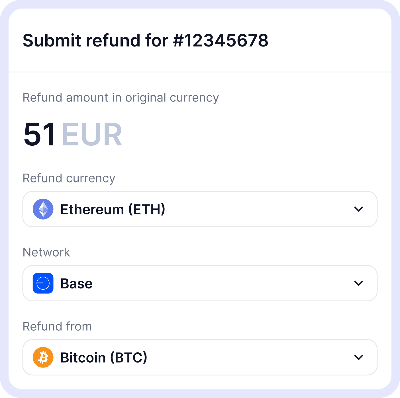 Crypto refunds made simple