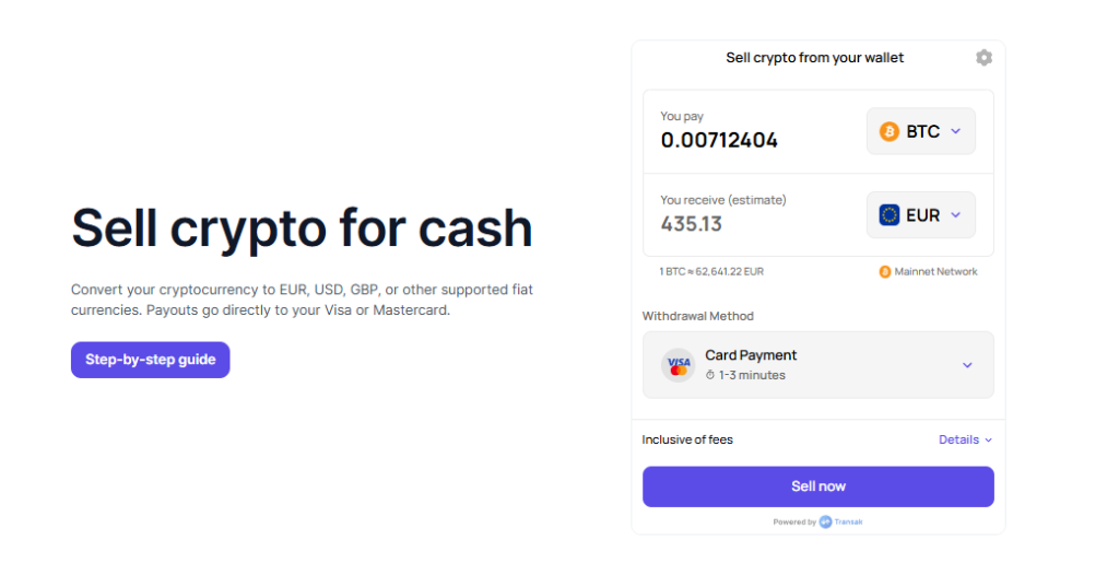 sell bitcoin for cash